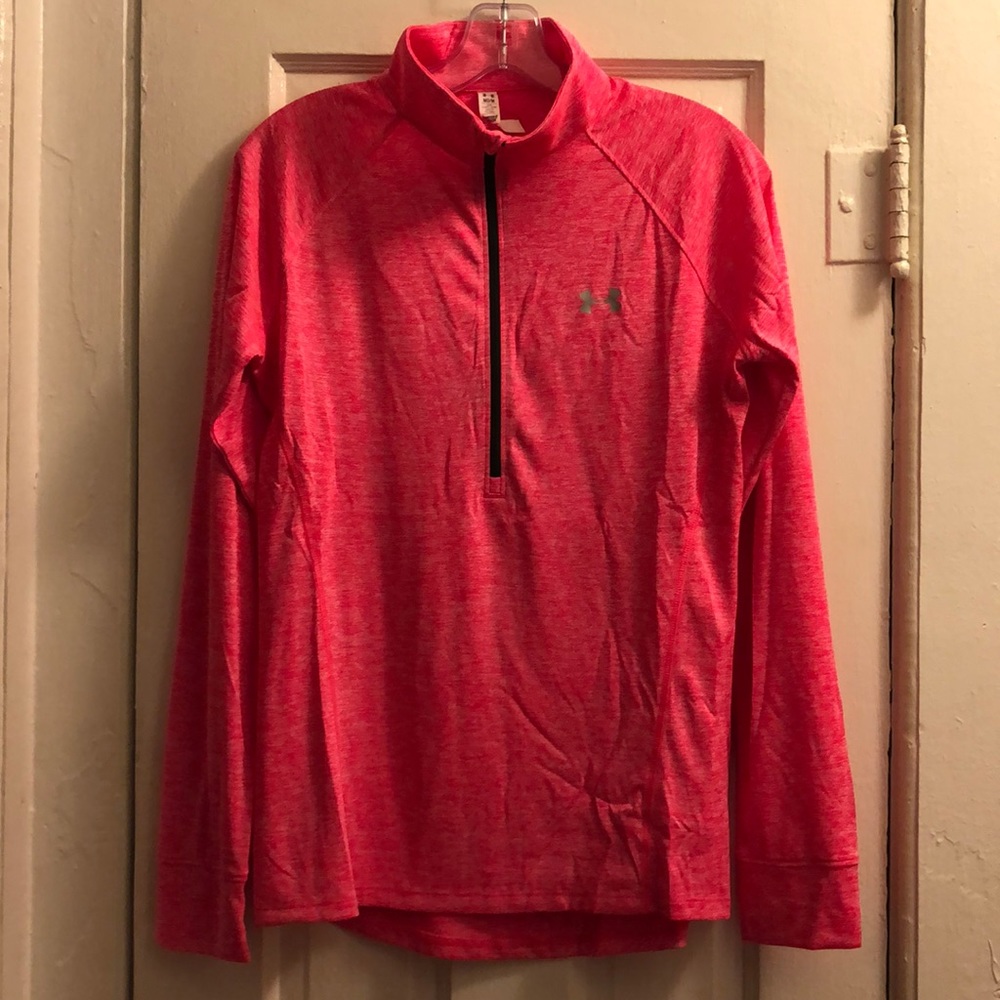 Under Armour ½ zip heatgear long sleeve neon NWOT